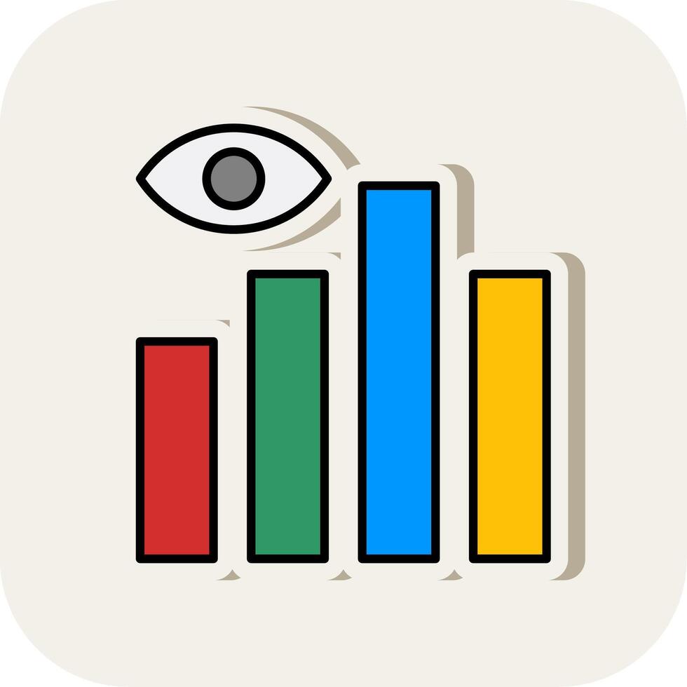 Data Visualization Line Filled White Shadow Icon vector