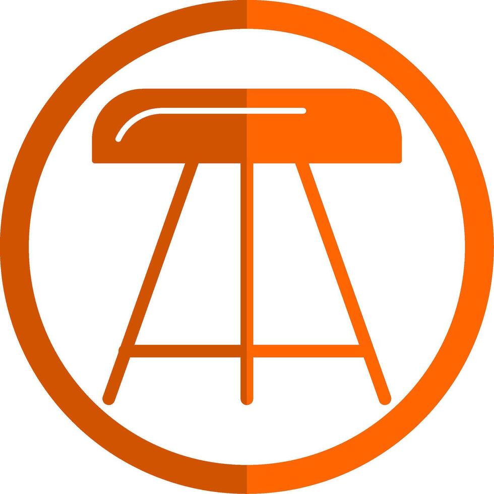 Stool Glyph Orange Circle Icon vector