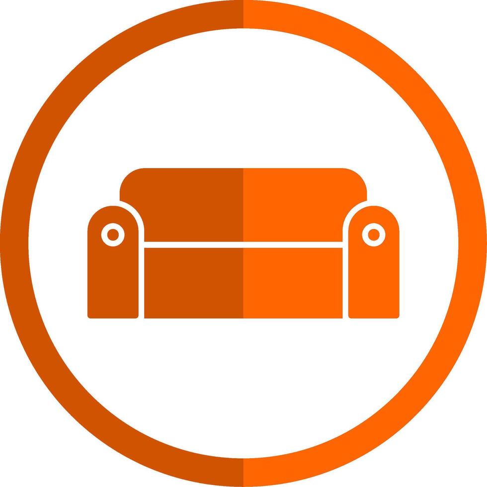 Sofa Glyph Orange Circle Icon vector