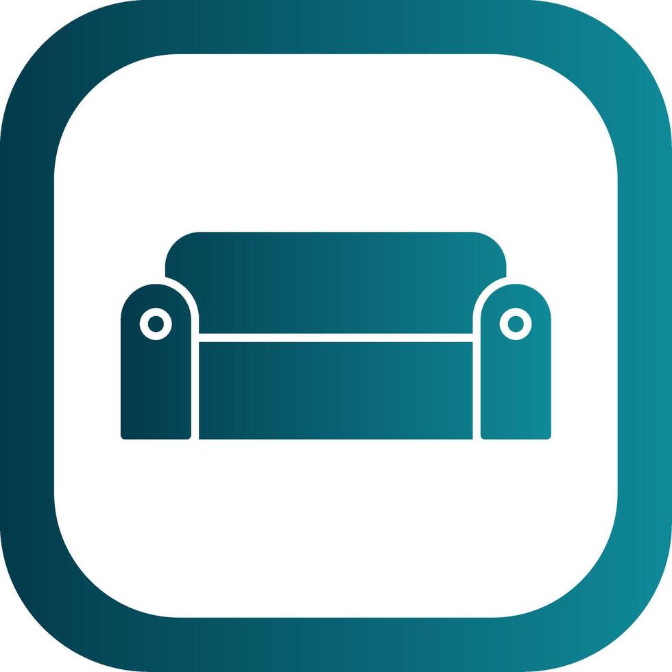 Sofa Glyph Gradient Round Corner Icon vector