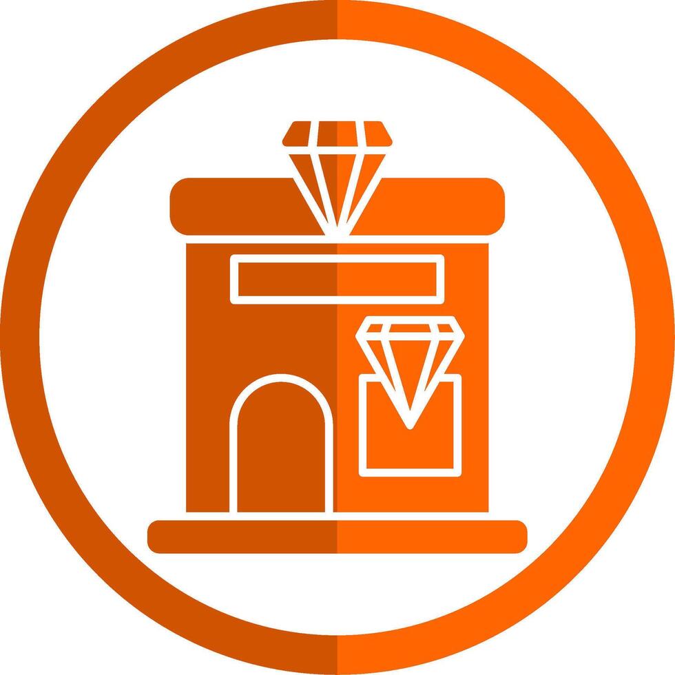 joyería tienda glifo naranja circulo icono vector