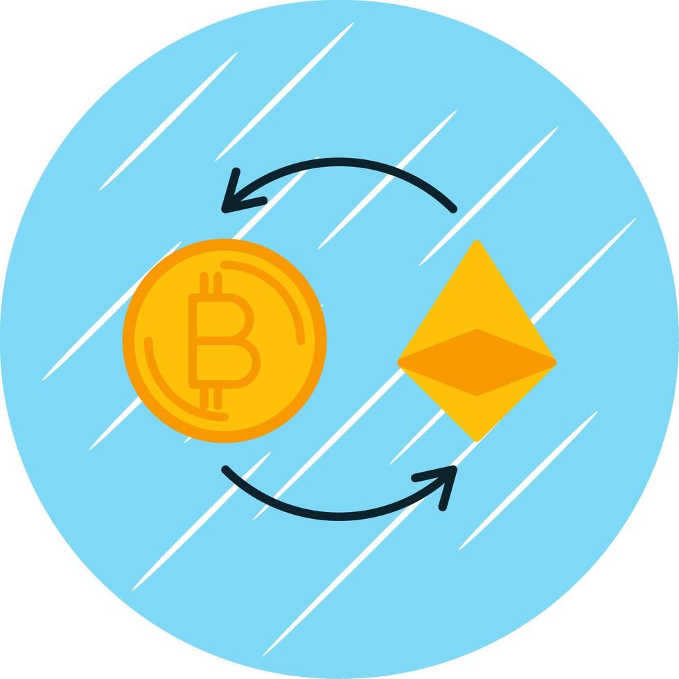 Ethereum Flat Blue Circle Icon vector