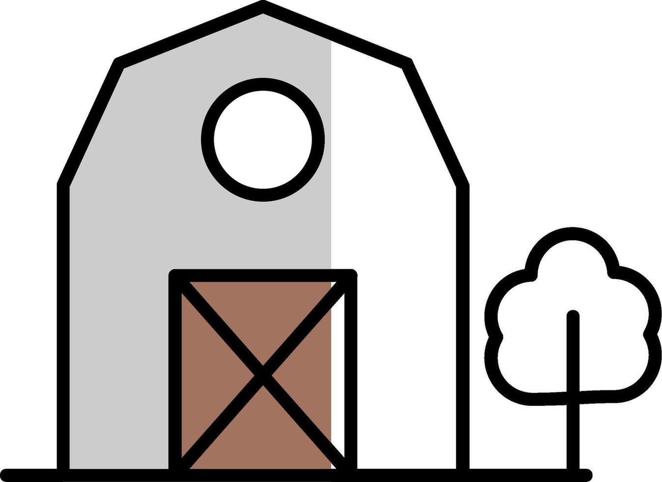 Barn Filled Half Cut Icon vector