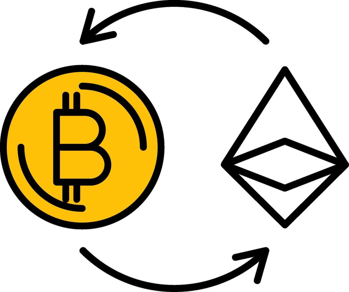 Ethereum Filled Half Cut Icon vector
