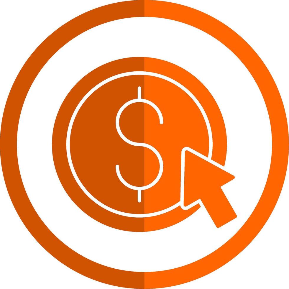 Cost Per Click Glyph Orange Circle Icon vector
