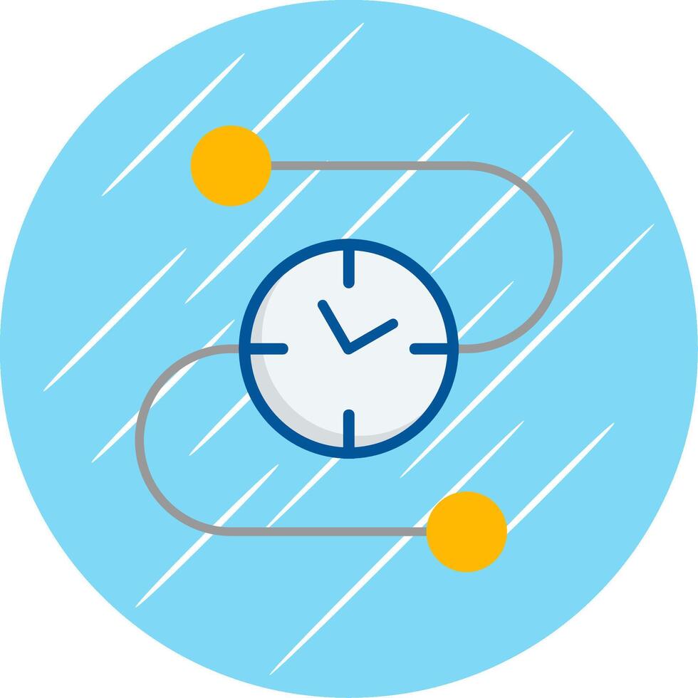 hora línea plano azul circulo icono vector