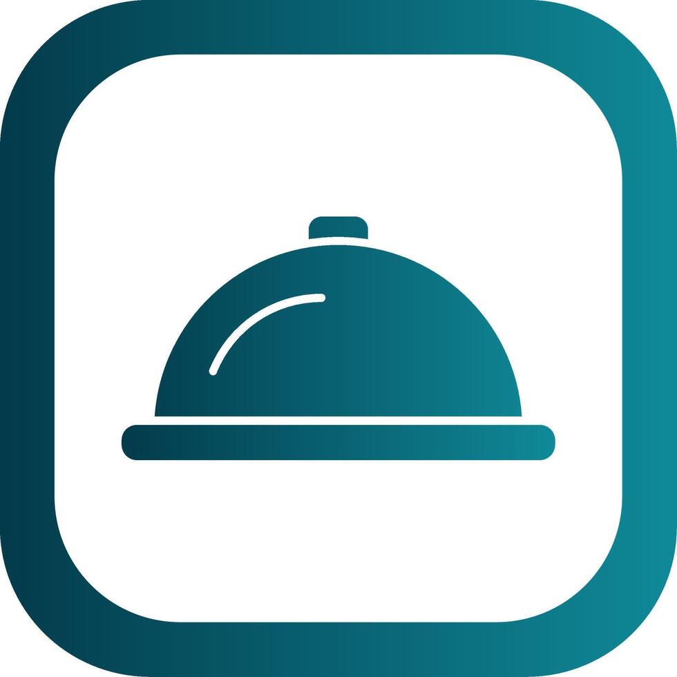 Serving Dish Glyph Gradient Round Corner Icon vector