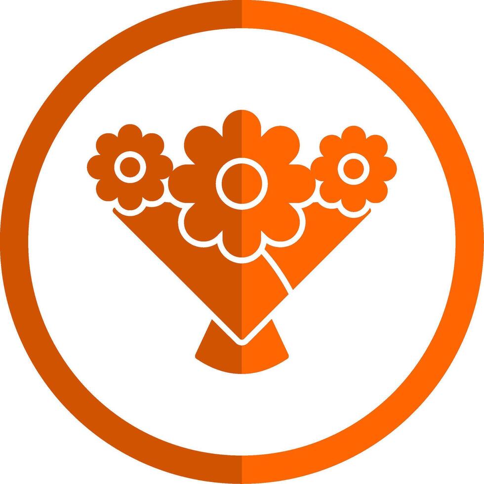 flor ramo de flores glifo naranja circulo icono vector