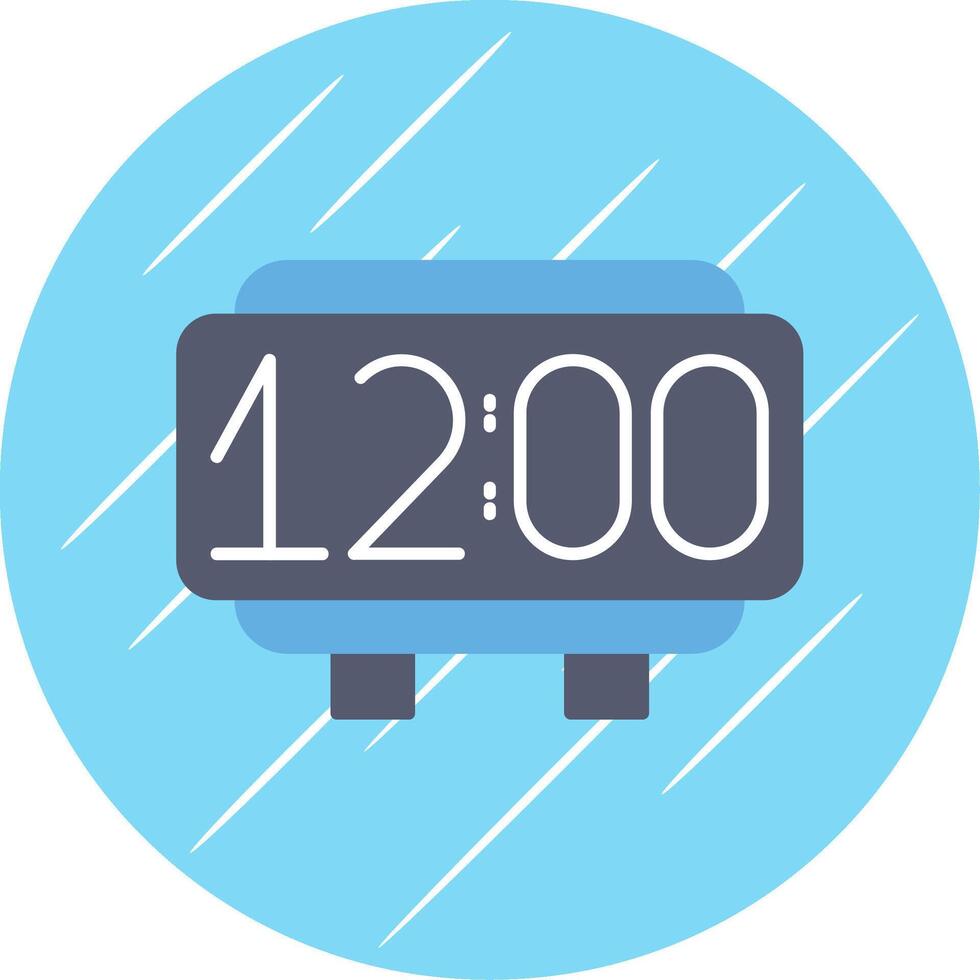 Digital Clock Flat Blue Circle Icon vector