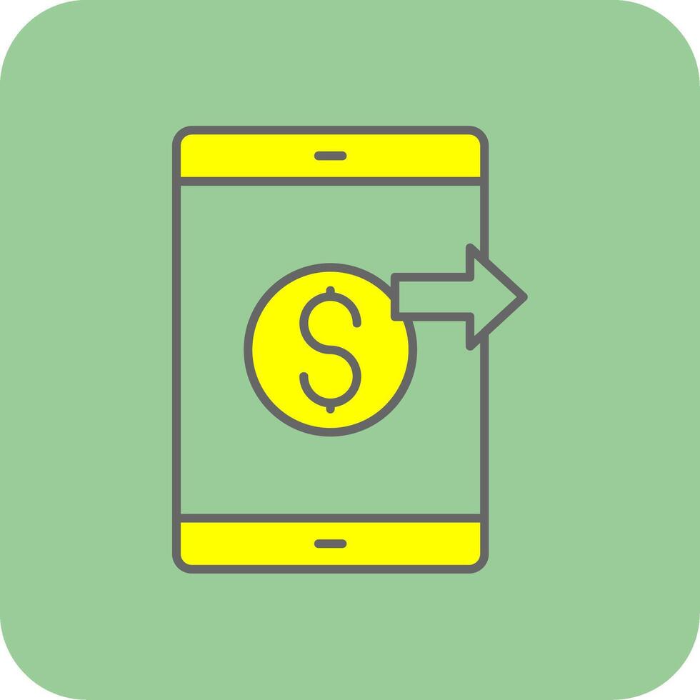 Send Money Filled Yellow Icon vector