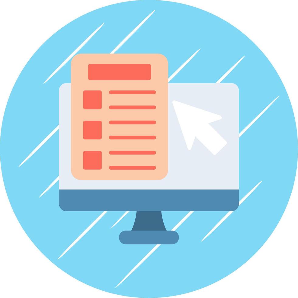 Online Test Flat Blue Circle Icon vector