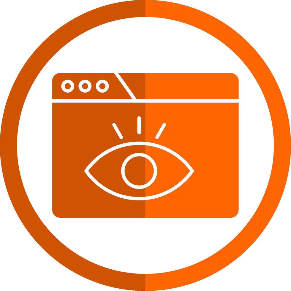 Visualization Glyph Orange Circle Icon vector
