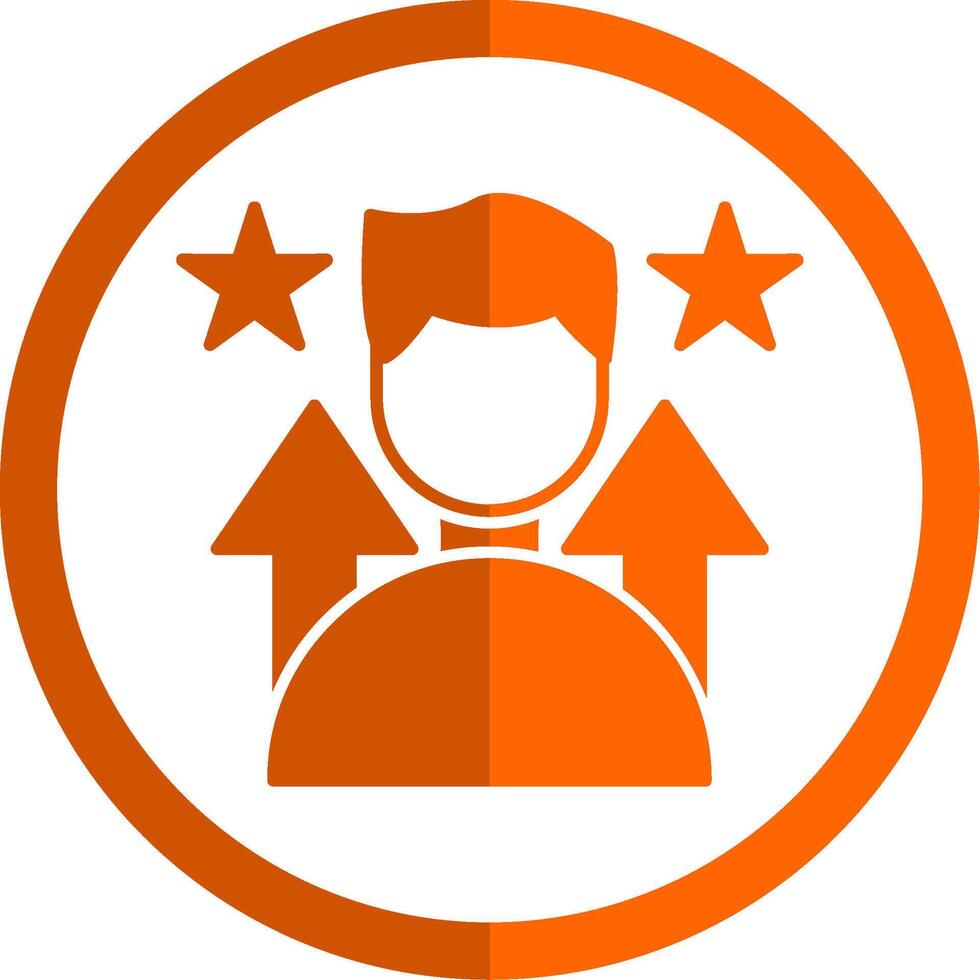 Career Promotion Glyph Orange Circle Icon vector