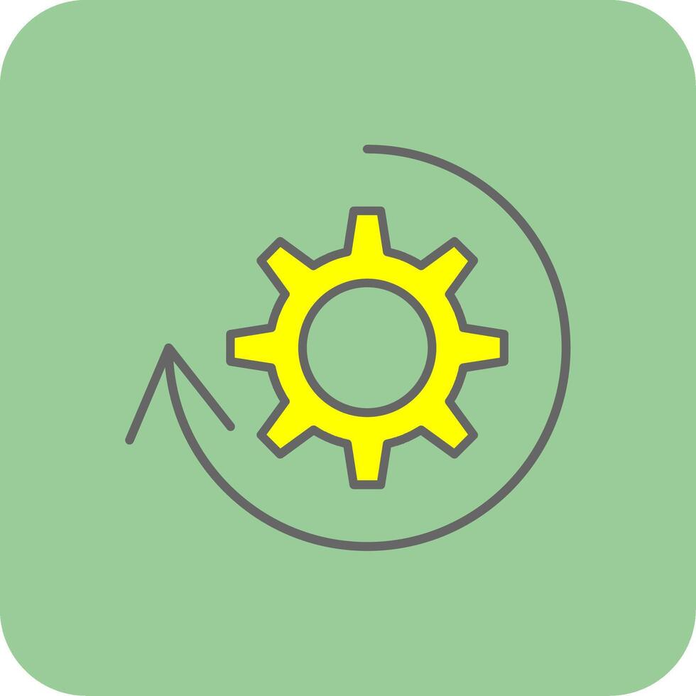 Process Filled Yellow Icon vector