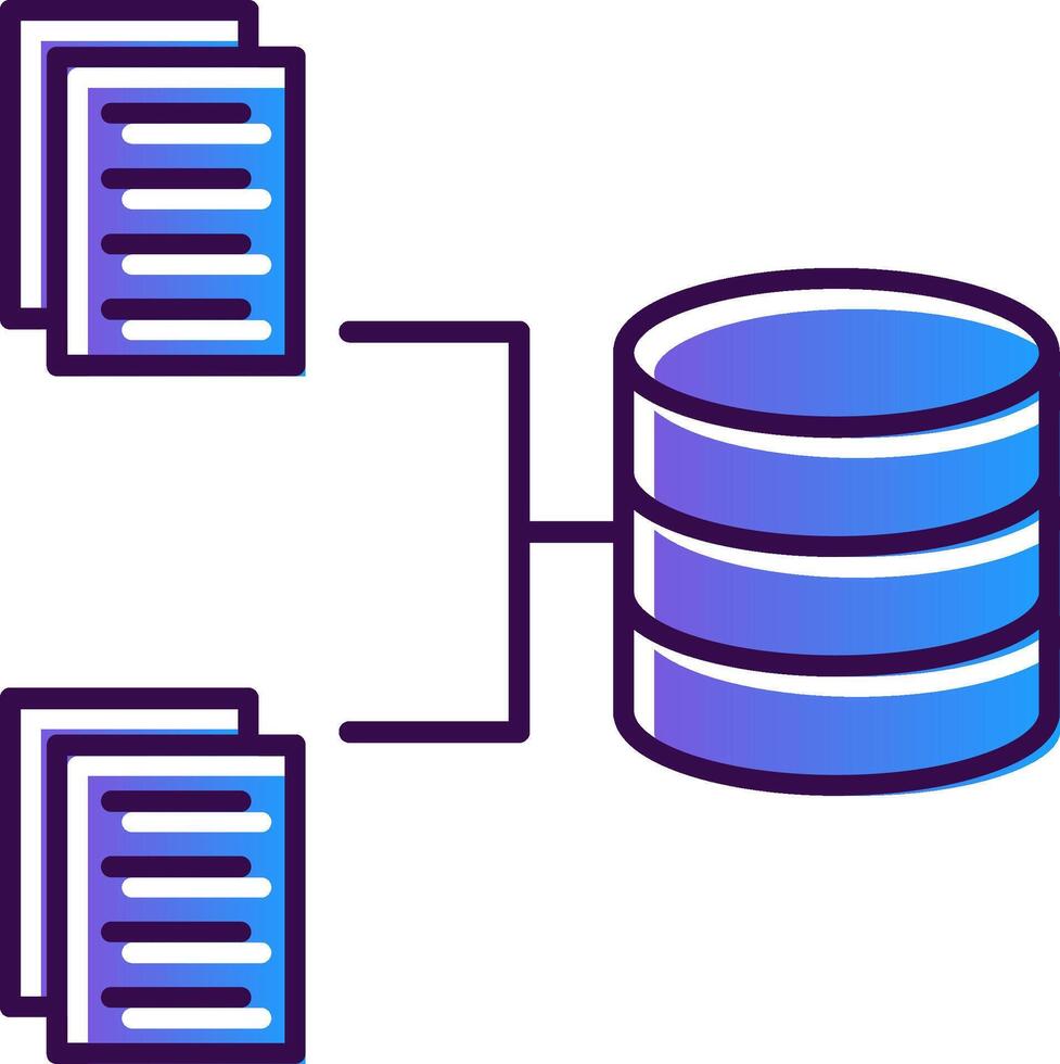 Data Collection Gradient Filled Icon vector