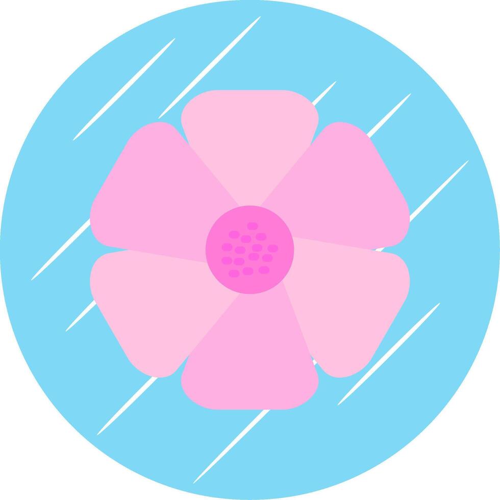 hibisco plano azul circulo icono vector