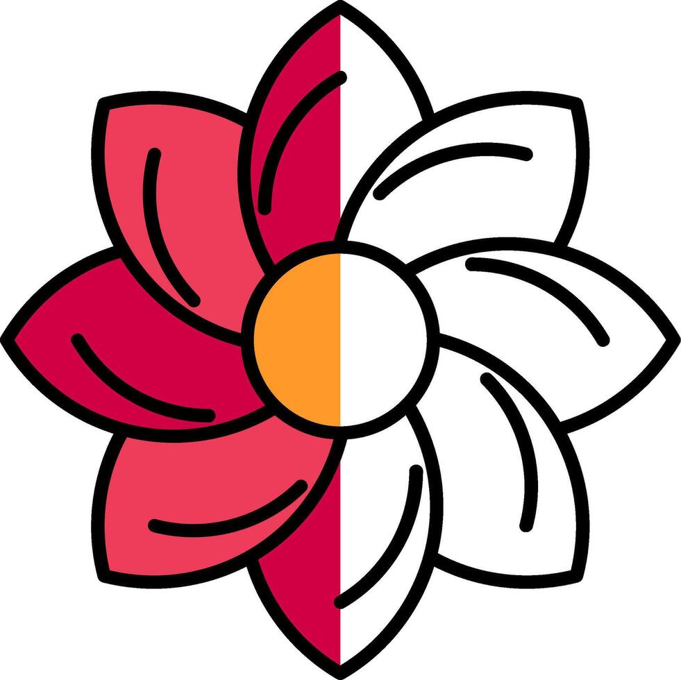 Floral Design Filled Half Cut Icon vector