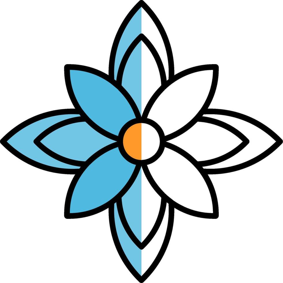 Poinsettia Filled Half Cut Icon vector