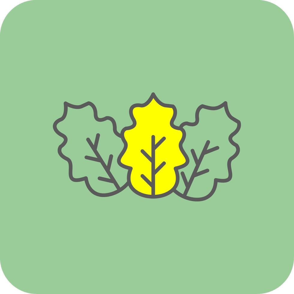 Cabbage Filled Yellow Icon vector