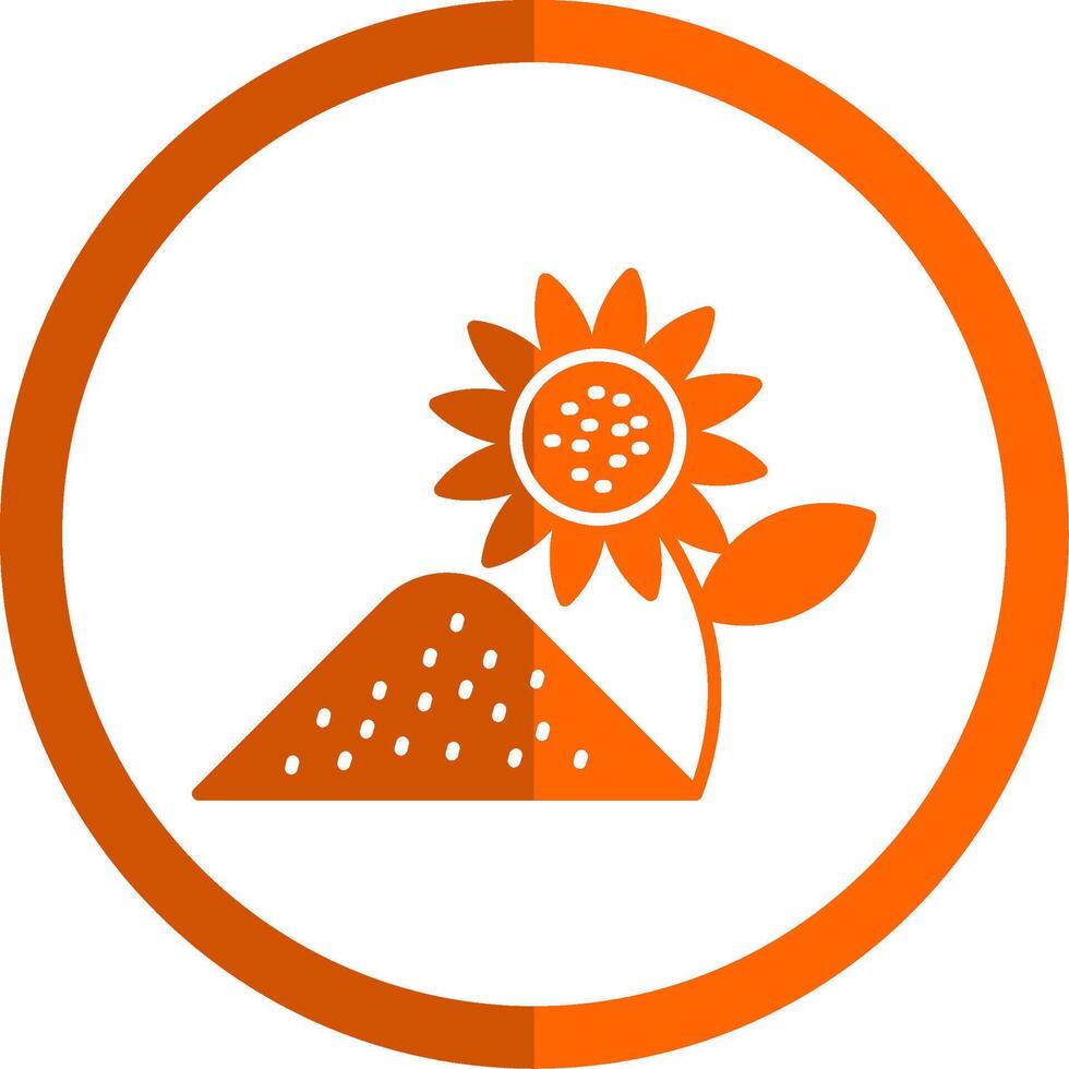 polvo glifo naranja circulo icono vector