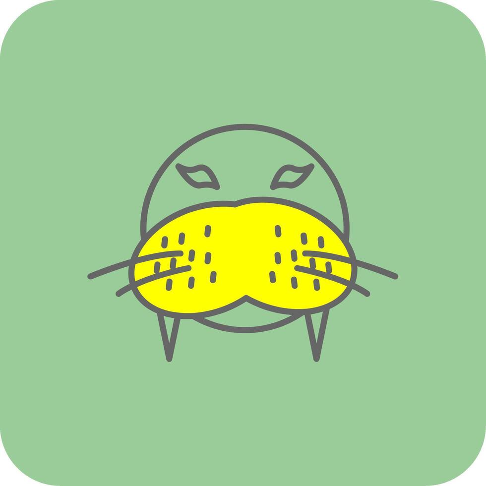 Walrus Filled Yellow Icon vector