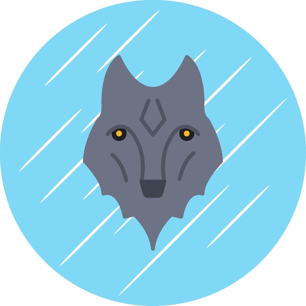 lobo plano azul circulo icono vector