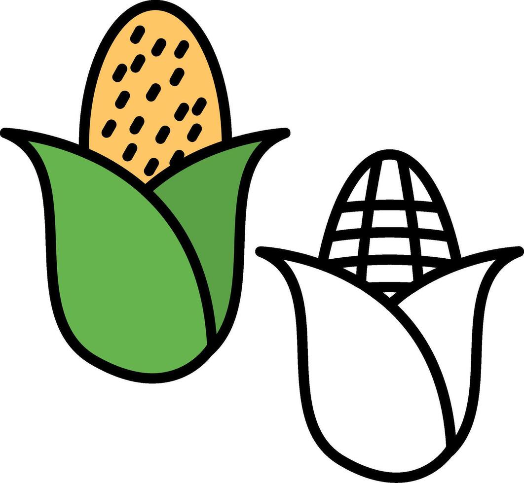 Corn Filled Half Cut Icon vector