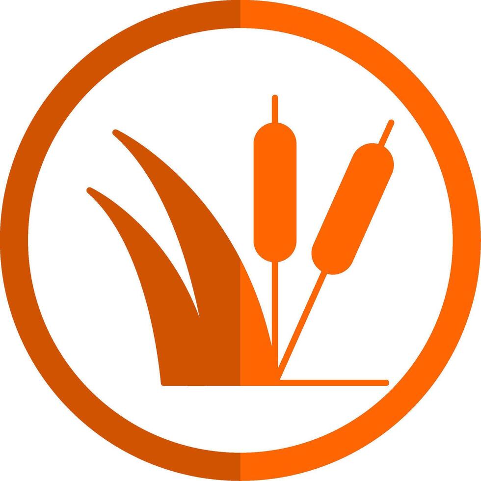 Sedge Glyph Orange Circle Icon vector