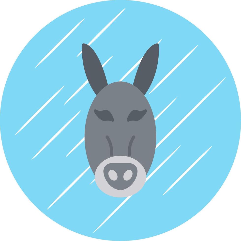 Burro plano azul circulo icono vector