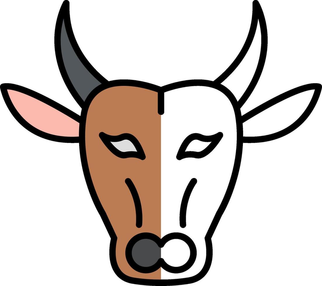 Buffalo Filled Half Cut Icon vector