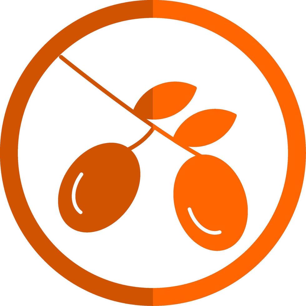 Olive Glyph Orange Circle Icon vector