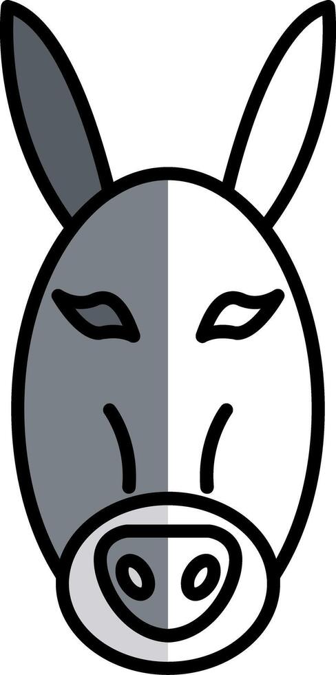 Donkey Filled Half Cut Icon vector