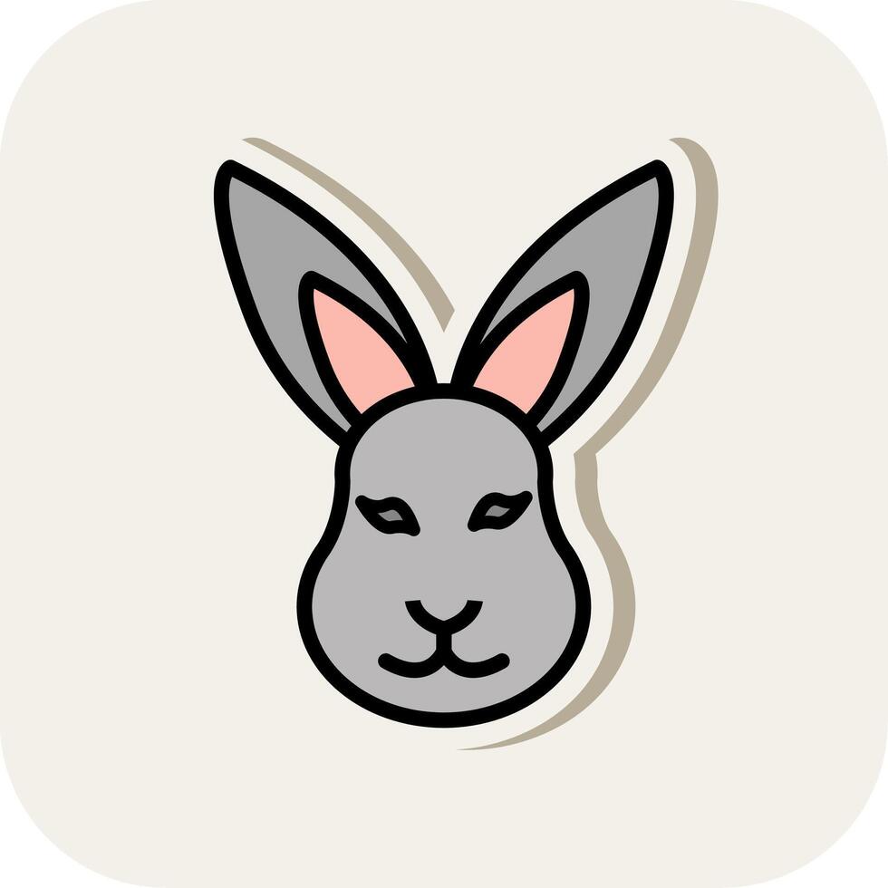 Hare Line Filled White Shadow Icon vector