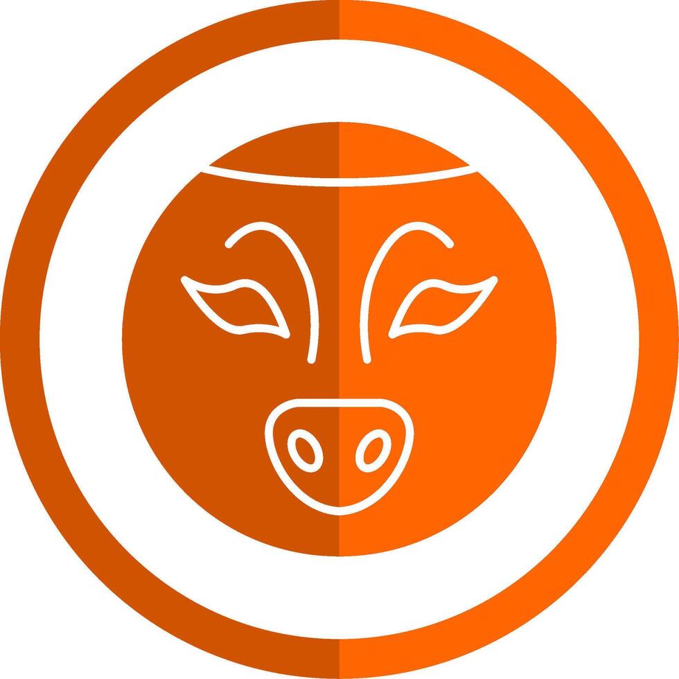Sloth Glyph Orange Circle Icon vector