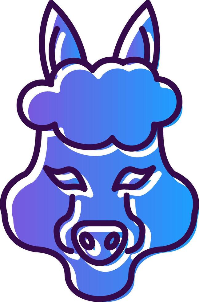 alpaca degradado lleno icono vector