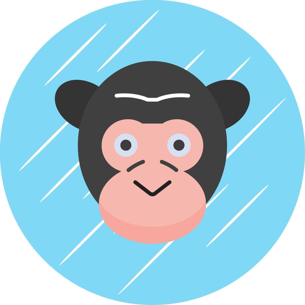 Gorilla Flat Blue Circle Icon vector