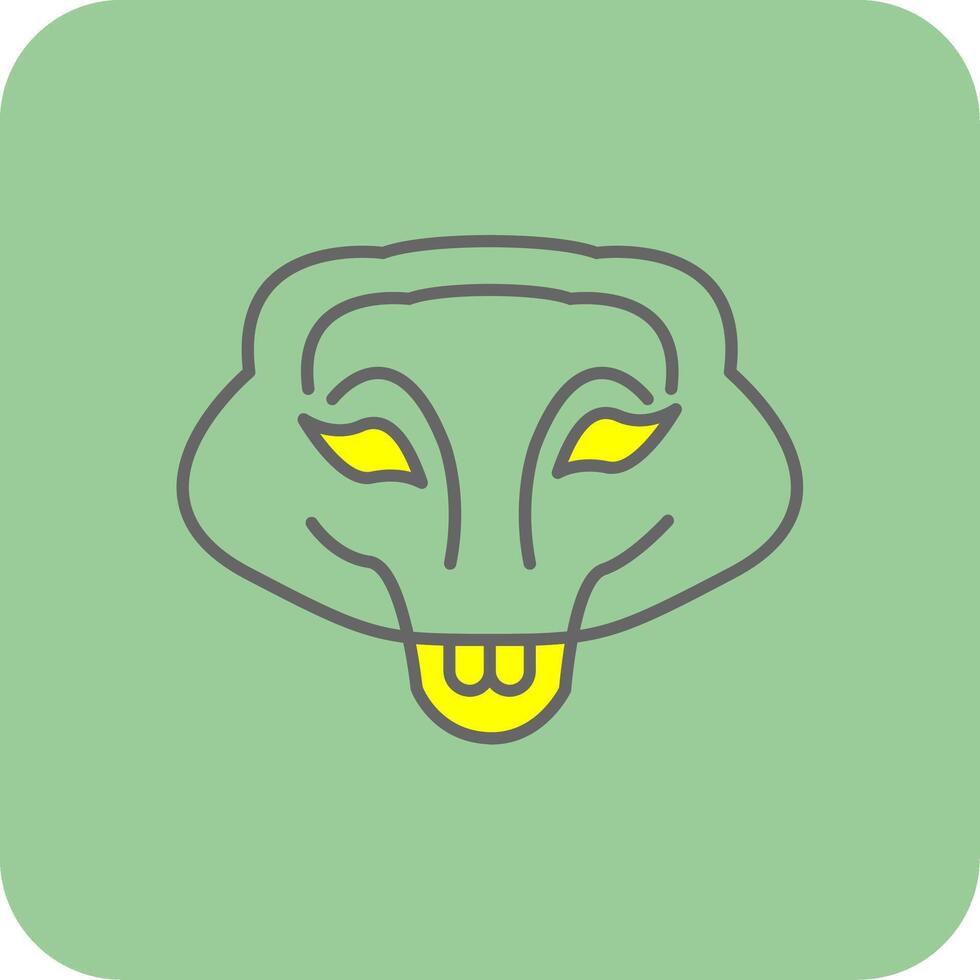 Crocodile Filled Yellow Icon vector