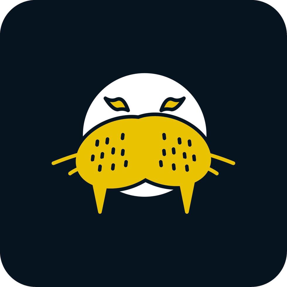 Walrus Glyph Two Color Icon vector