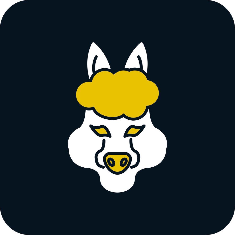 Alpaca Glyph Two Color Icon vector