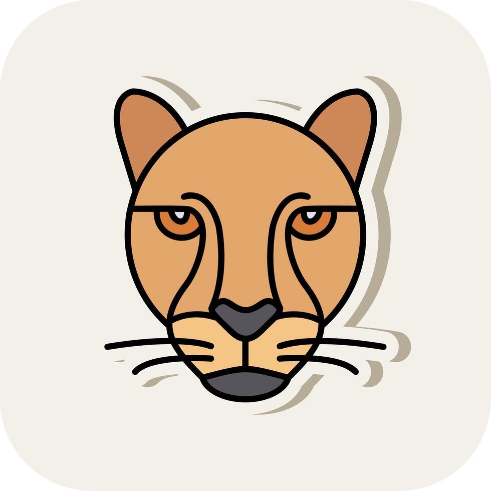 Cheetah Line Filled White Shadow Icon vector