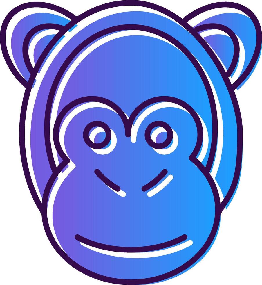 Monkey Gradient Filled Icon vector