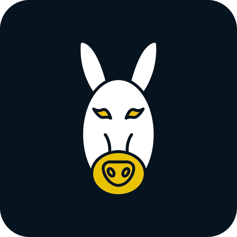 Donkey Glyph Two Color Icon vector