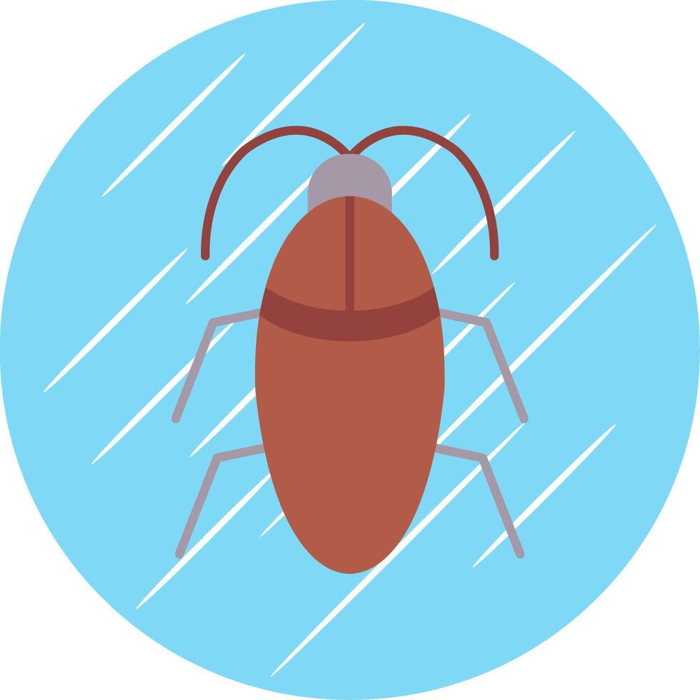 cucaracha plano azul circulo icono vector