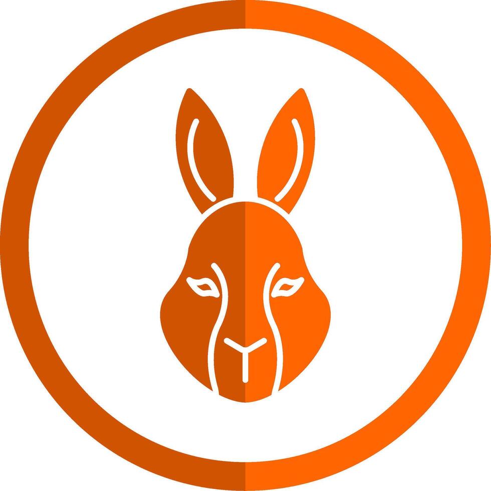 Rabbit Glyph Orange Circle Icon vector