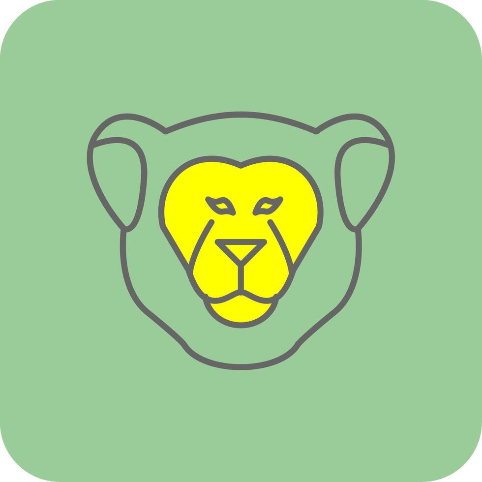 Lioness Filled Yellow Icon vector