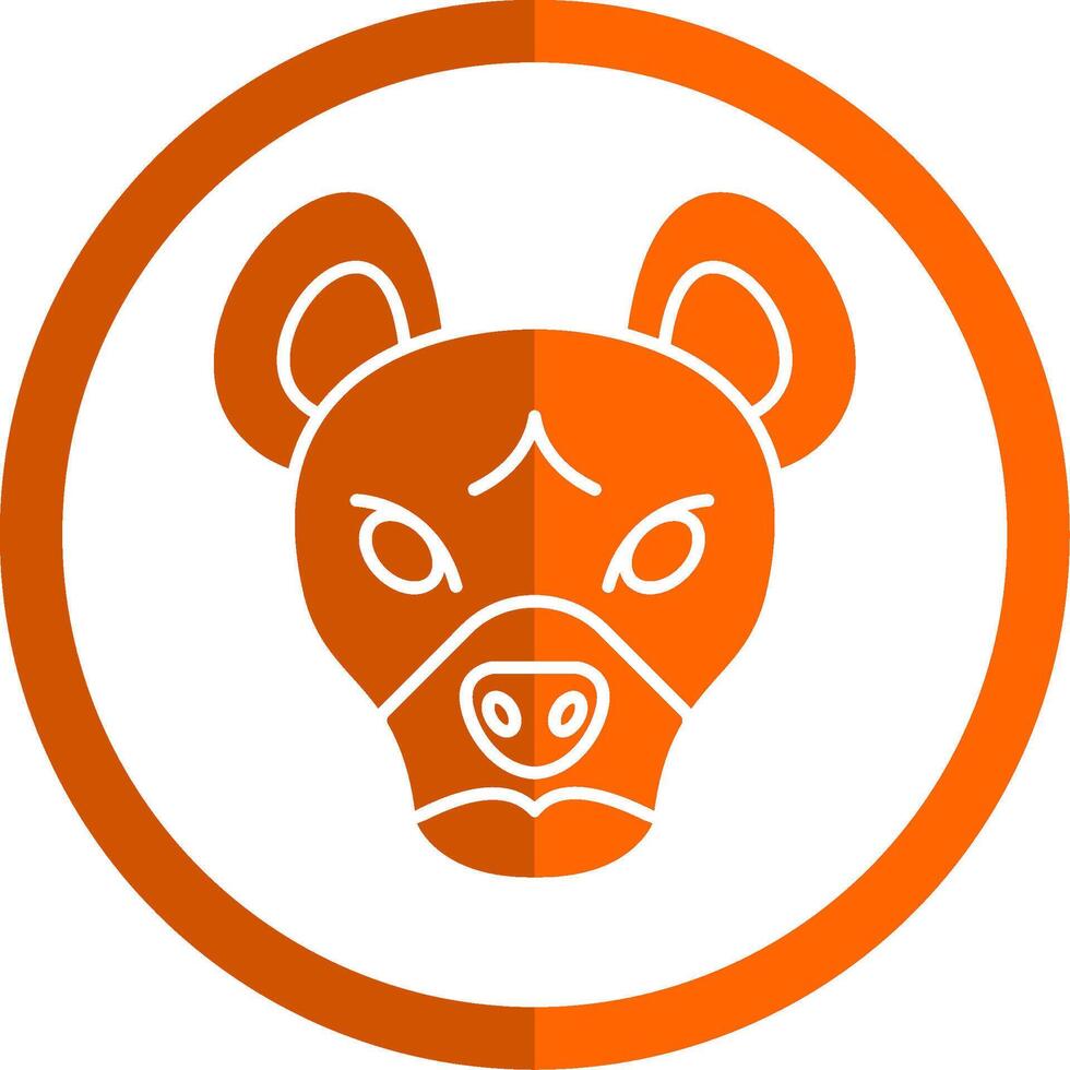 Hyena Glyph Orange Circle Icon vector