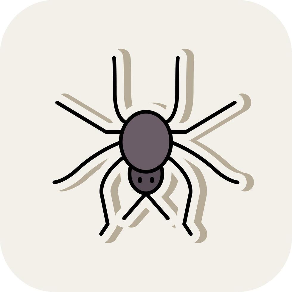 Spider Line Filled White Shadow Icon vector