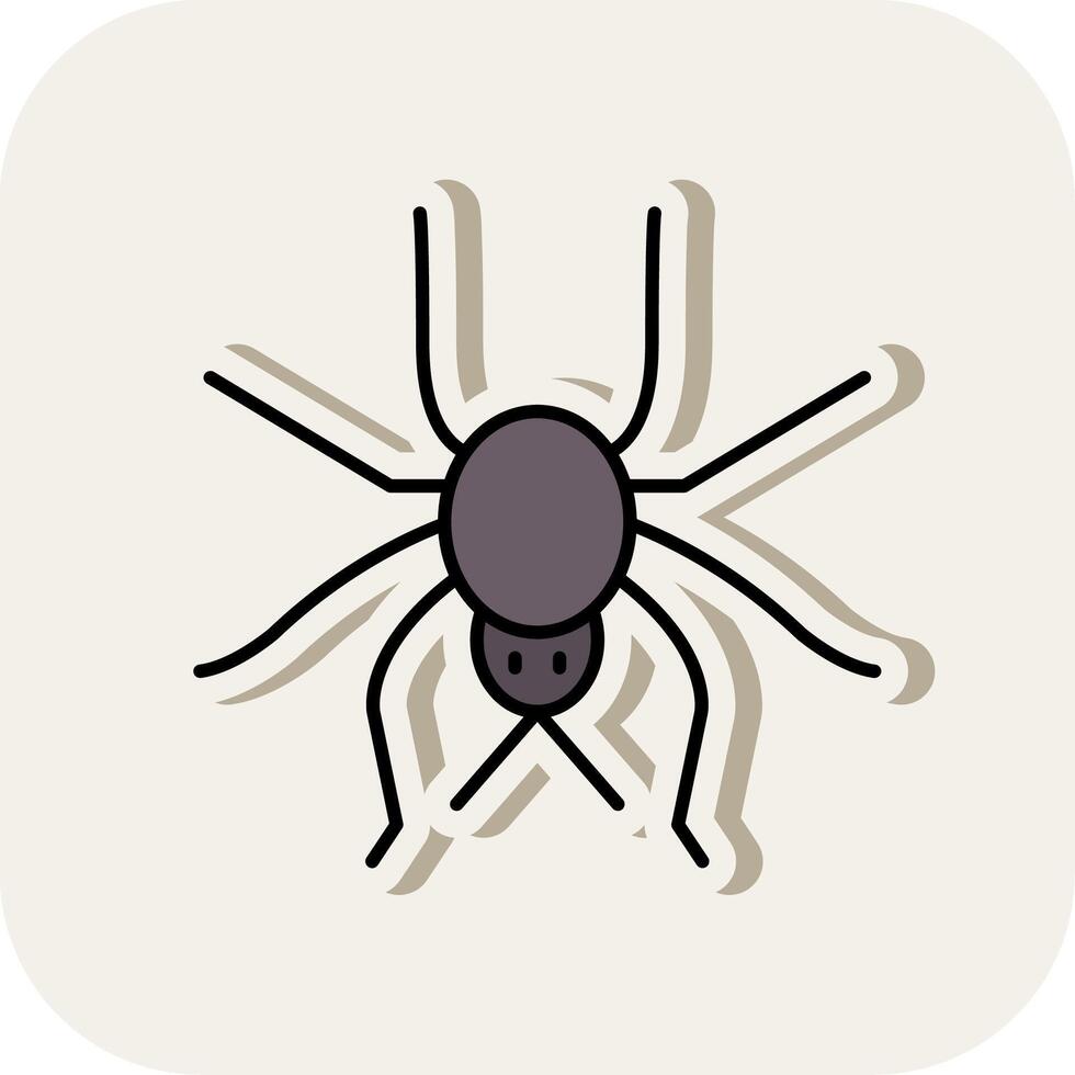 araña línea lleno blanco sombra icono vector