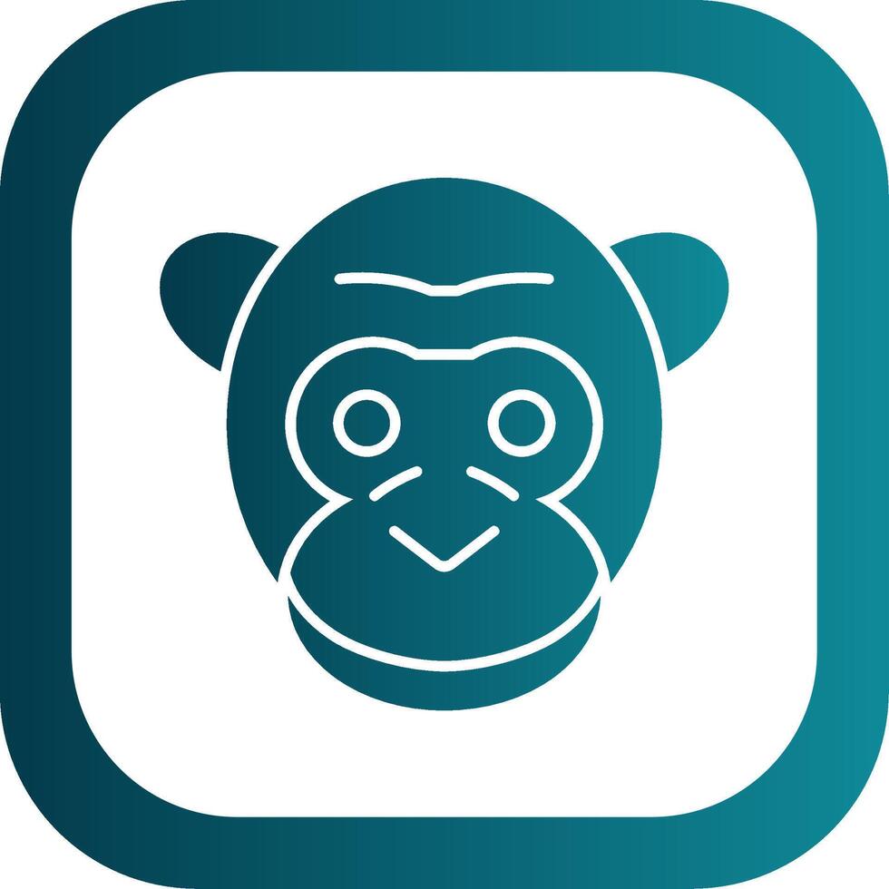 Gorilla Glyph Gradient Round Corner Icon vector