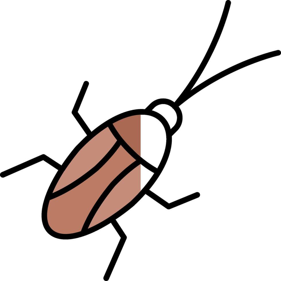 Cockroach Filled Half Cut Icon vector